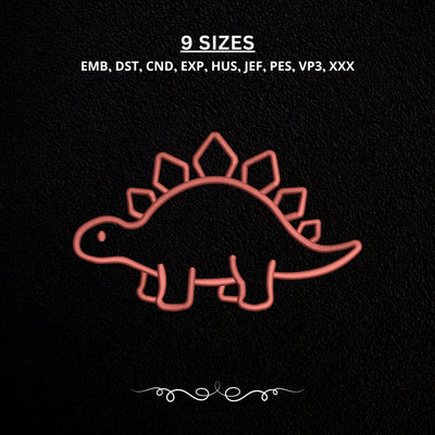 Stegosaurus Outline Embroidery Design – Dinosaur Machine Embroidery File, Simple Dino Outline, Kids Prehistoric Embroidery Design Embroidery/Applique DESIGNS PatternFeed8 