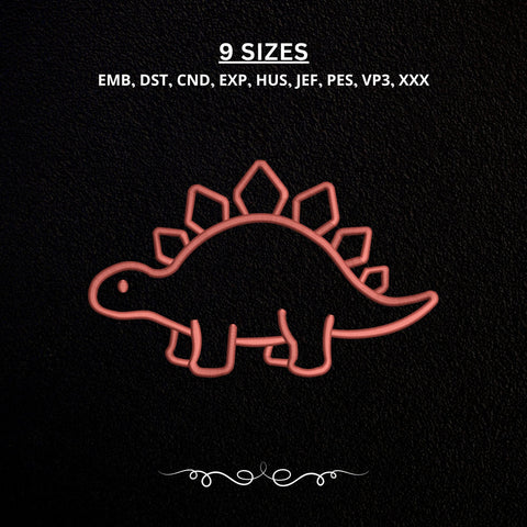 Stegosaurus Outline Embroidery Design – Dinosaur Machine Embroidery File, Simple Dino Outline, Kids Prehistoric Embroidery Design Embroidery/Applique DESIGNS PatternFeed8 