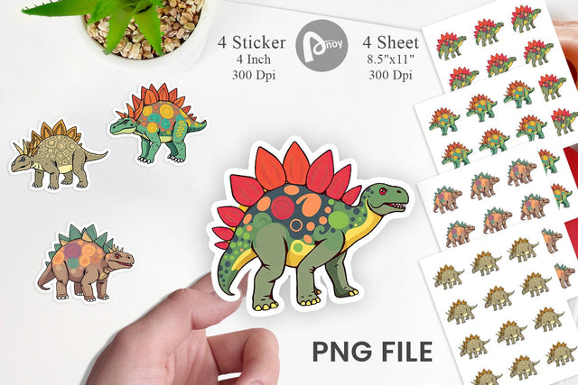 Stegosaurus with Plates Sticker Sublimation artnoy 