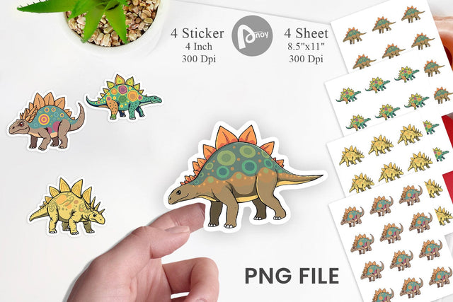 Stegosaurus with Plates Sticker Sublimation artnoy 