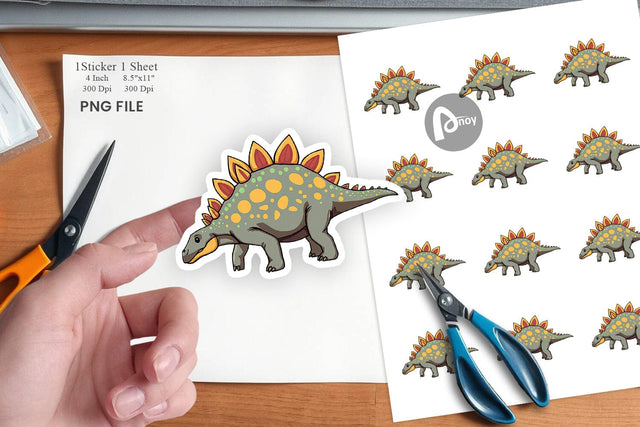 Stegosaurus with Plates Sticker Sublimation artnoy 