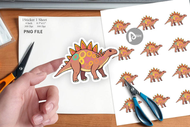 Stegosaurus with Plates Sticker Sublimation artnoy 