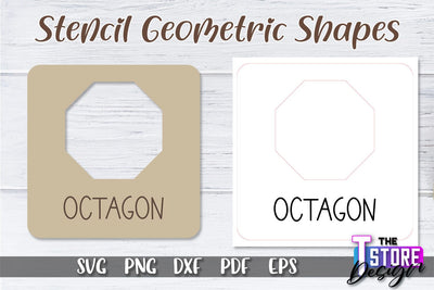 Stencil Geometric Shapes Laser Cut | Stencil Design Laser Cut Design | CNC Files SVG The T Store Design 