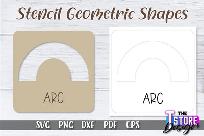 Stencil Geometric Shapes Laser Cut | Stencil Design Laser Cut Design | CNC Files SVG The T Store Design 