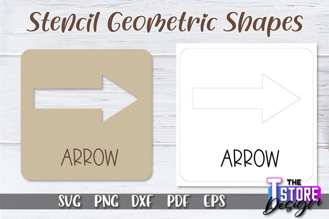 Stencil Geometric Shapes Laser Cut | Stencil Design Laser Cut Design | CNC Files SVG The T Store Design 