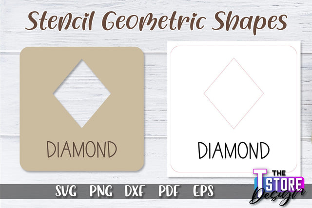 Stencil Geometric Shapes Laser Cut | Stencil Design Laser Cut Design | CNC Files SVG The T Store Design 