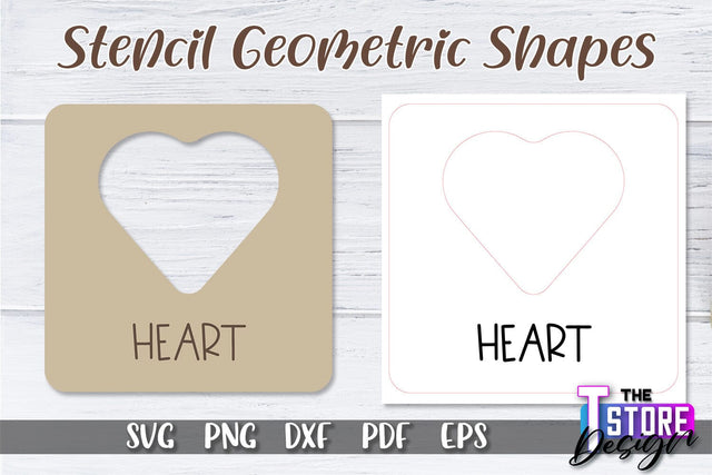 Stencil Geometric Shapes Laser Cut | Stencil Design Laser Cut Design | CNC Files SVG The T Store Design 