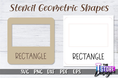 Stencil Geometric Shapes Laser Cut | Stencil Design Laser Cut Design | CNC Files SVG The T Store Design 