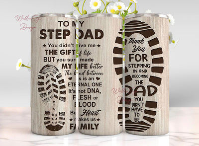 Step Dad Tumbler PNG, Step Dad 20oz Tumbler Png, Father Tumbler 20oz Png, Fathers Day 20 oz Tumbler Wrap Sublimation WillowSageDesign 