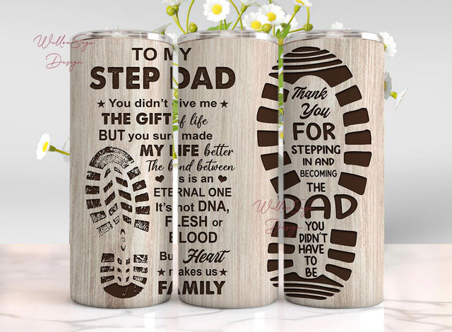 Step Dad Tumbler PNG, Step Dad 20oz Tumbler Png, Father Tumbler 20oz Png, Fathers Day 20 oz Tumbler Wrap Sublimation WillowSageDesign 