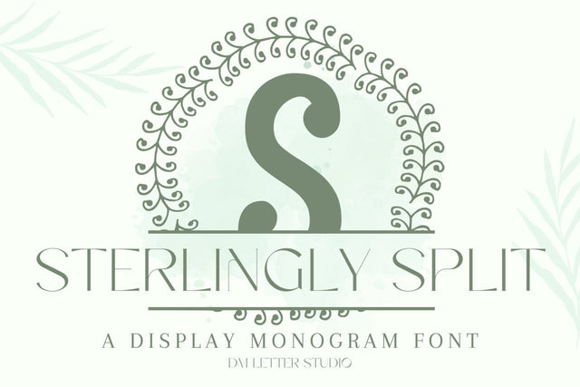Sterlingly Split Monogram Font Font Dm Letter Studio 
