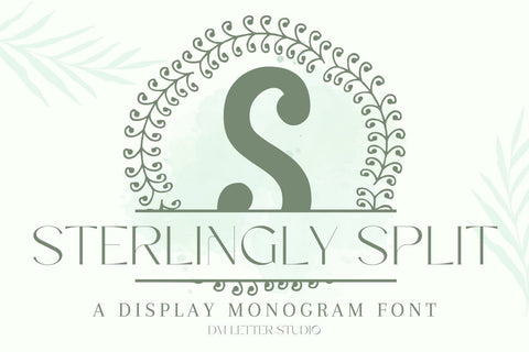 Sterlingly Split Monogram Font Font Dm Letter Studio 