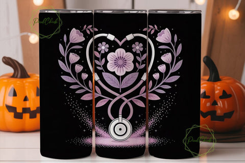 Stethoscope Heart 20oz Tumbler Design Sublimation PixelChick 