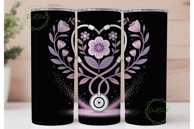 Stethoscope Heart 20oz Tumbler Design Sublimation PixelChick 