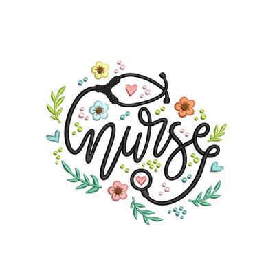 Stethoscope Machine Embroidery Design, Monogarm Embroidery, Nurse Name Embroidery File, 3 sizes, Instant Download Embroidery/Applique DESIGNS Nino Nadaraia 