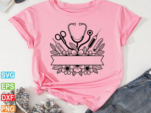 Stethoscope Svg, Nursing Svg, Floral Stethoscope Svg SVG Creativeart88 