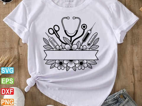 Stethoscope Svg, Nursing Svg, Floral Stethoscope Svg SVG Creativeart88 