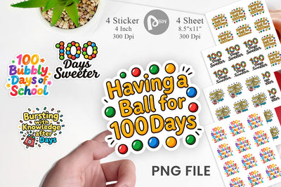 Sticker 100 Days Gumball Fun Quotes Sublimation artnoy 