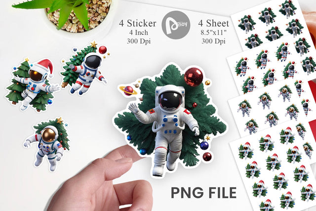 Sticker 3D Astronaut Sublimation artnoy 