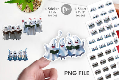 Sticker 3D Carol Ghosts Sublimation artnoy 