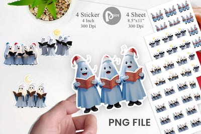 Sticker 3D Carol Ghosts Sublimation artnoy 