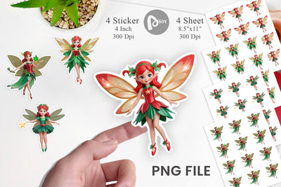 Sticker 3D Christmas Fairy Sublimation artnoy 