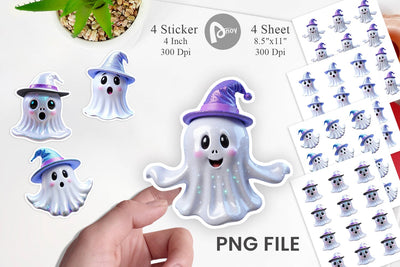 Sticker 3D Funny Ghost Sublimation artnoy 