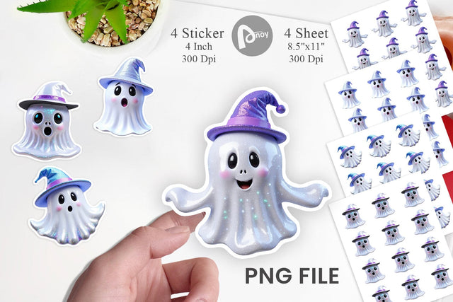 Sticker 3D Funny Ghost Sublimation artnoy 