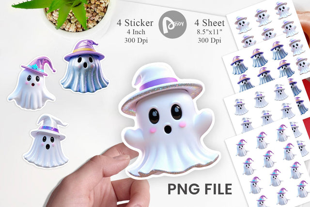 Sticker 3D Funny Ghost Sublimation artnoy 