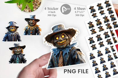 Sticker 3D Haunted Scarecrow Sublimation artnoy 