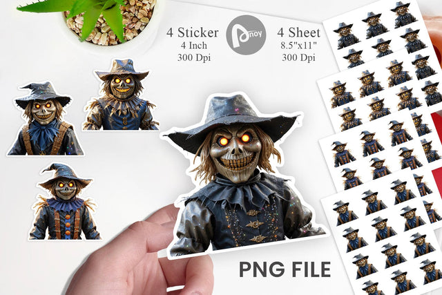 Sticker 3D Haunted Scarecrow Sublimation artnoy 