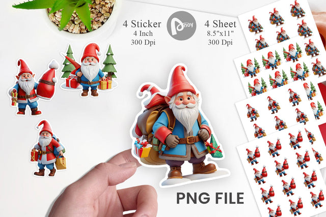 Sticker 3D Nordic Gnome Sublimation artnoy 