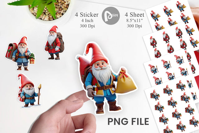 Sticker 3D Nordic Gnome Sublimation artnoy 