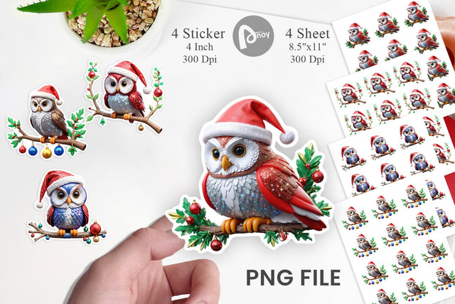 Sticker 3D Owl Sublimation artnoy 