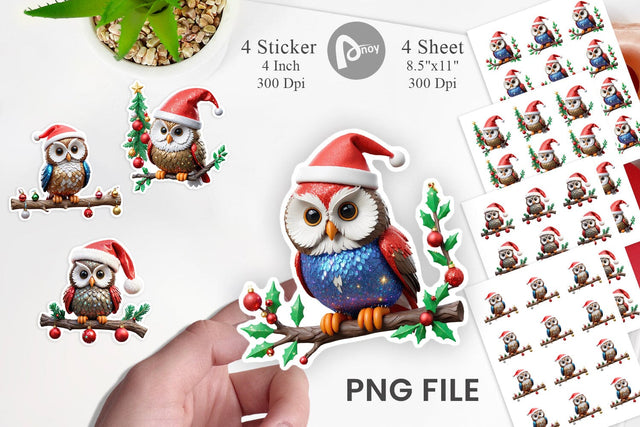 Sticker 3D Owl Sublimation artnoy 