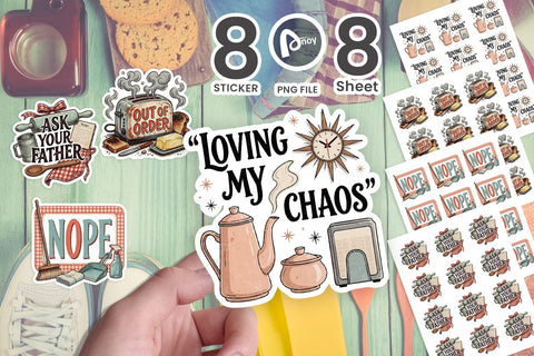Sticker 50s Sarcastic Domestic Burnout Quote Sublimation artnoy 