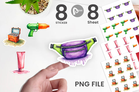 Sticker 90s Beach Essentials Sublimation artnoy 
