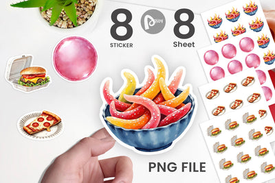 Sticker 90s Snack Nostalgia Sublimation artnoy 