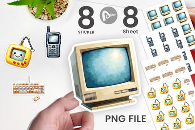 Sticker 90s Tech Gadgets Sublimation artnoy 