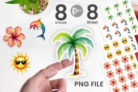 Sticker 90s Tropical Memphis Sublimation artnoy 