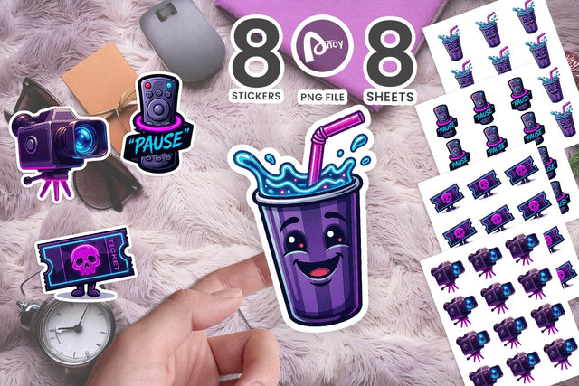 Sticker 90s VHS Horror Store Retro Mascots Sublimation artnoy 