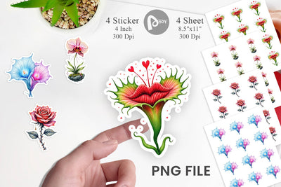 Sticker Alien Botany Cosmic Love Flora Sublimation artnoy 