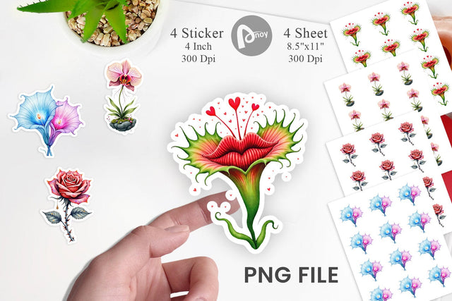 Sticker Alien Botany Cosmic Love Flora Sublimation artnoy 