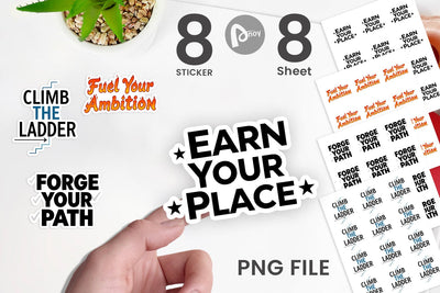 Sticker Ambitious Career Starter Quotes Sublimation artnoy 
