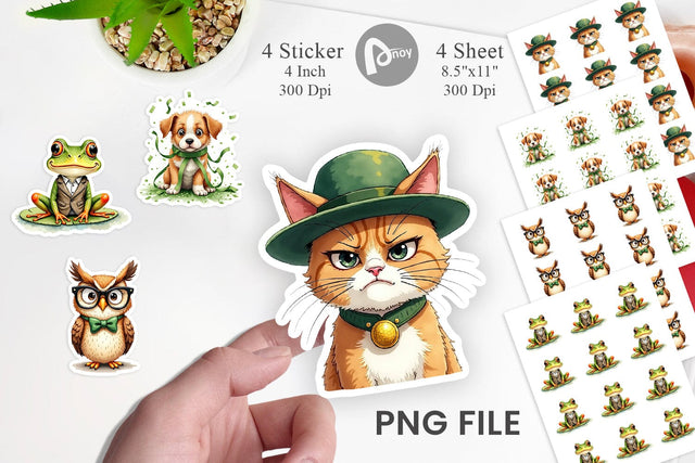 Sticker Annoyed Retro Animals Sublimation artnoy 