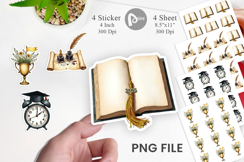 Sticker Antique Floral Graduation Elements & Scrolls Sublimation artnoy 