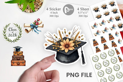 Sticker Antique Floral Graduation Elements & Scrolls Sublimation artnoy 