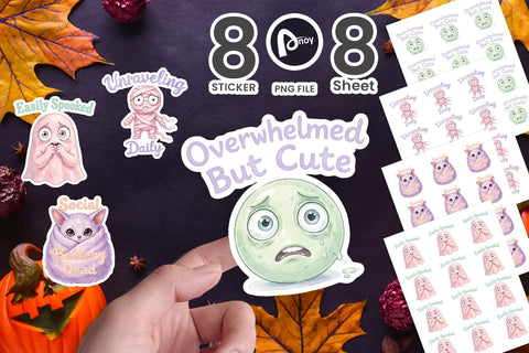 Sticker Anxious Pastel Monster Quote Sublimation artnoy 
