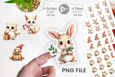 Sticker Arctic Antics Holiday Vintage Polar Animals Sublimation artnoy 