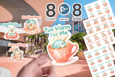 Sticker Arctic Heatwave Animal Watercolor Sublimation artnoy 